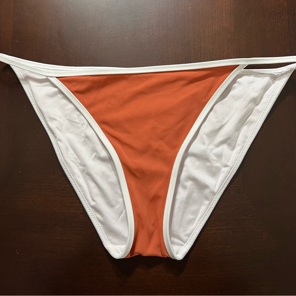 Victoria’s Secret Copper/White Bikini Bottom Sz M